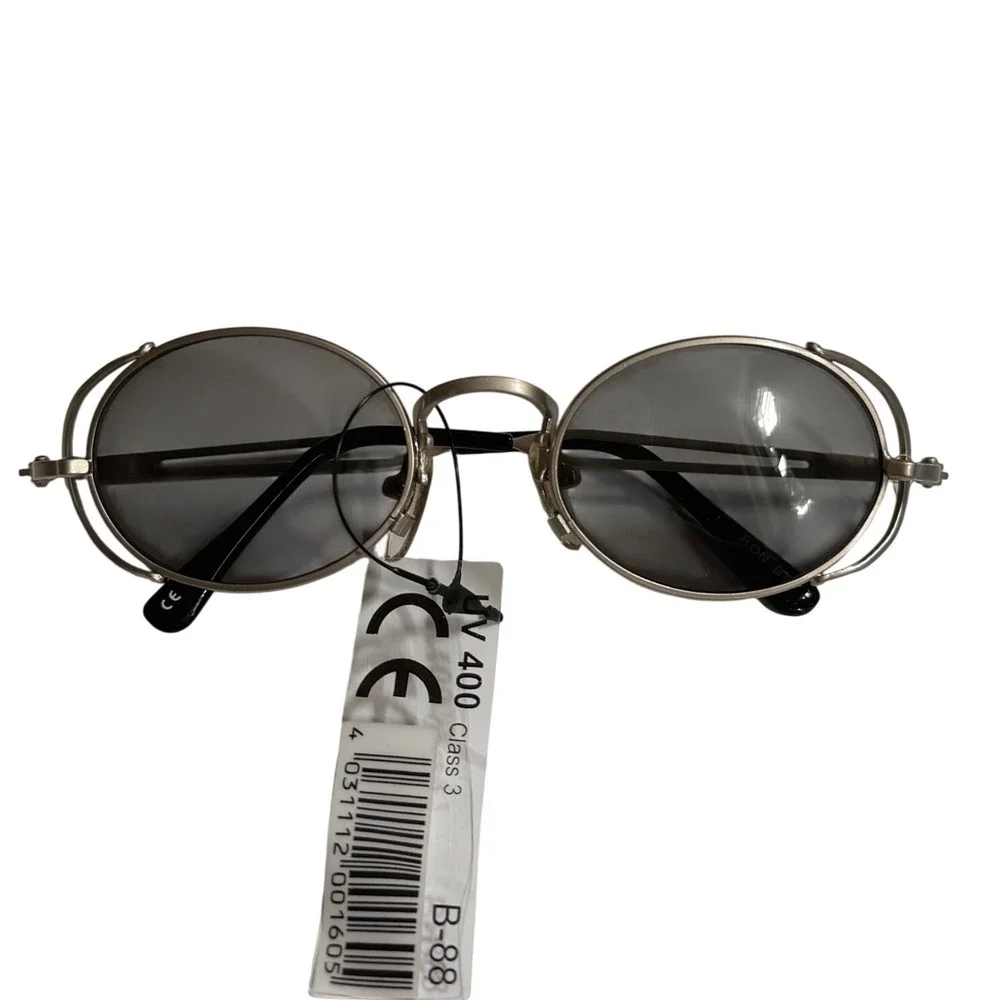 Vintage 90s Industrial Metal Frame Oval Glasses
